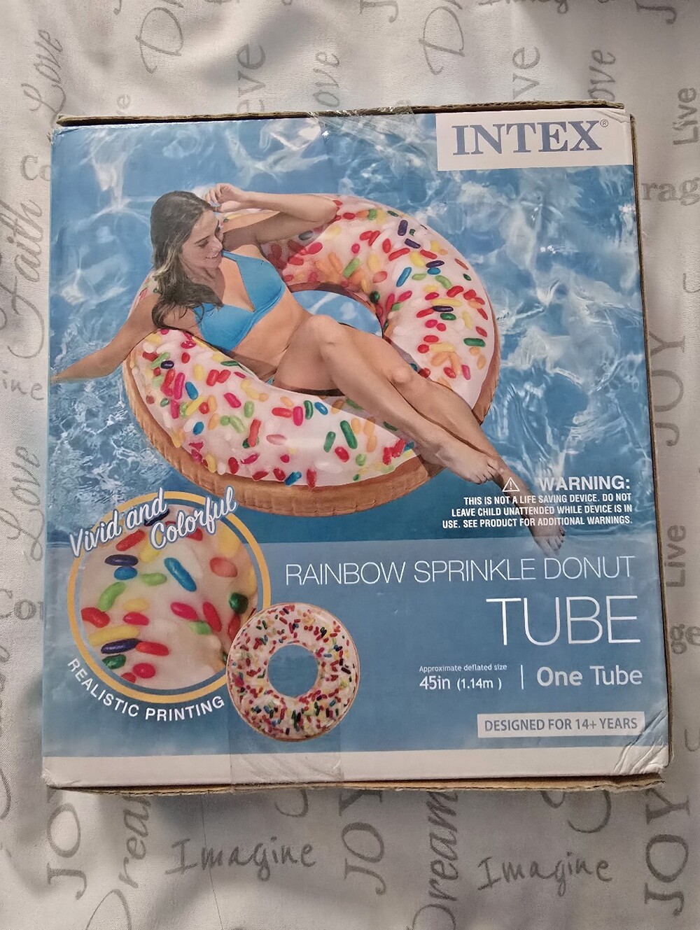 Intex Rainbow Sprinkle Donut Tube Pool